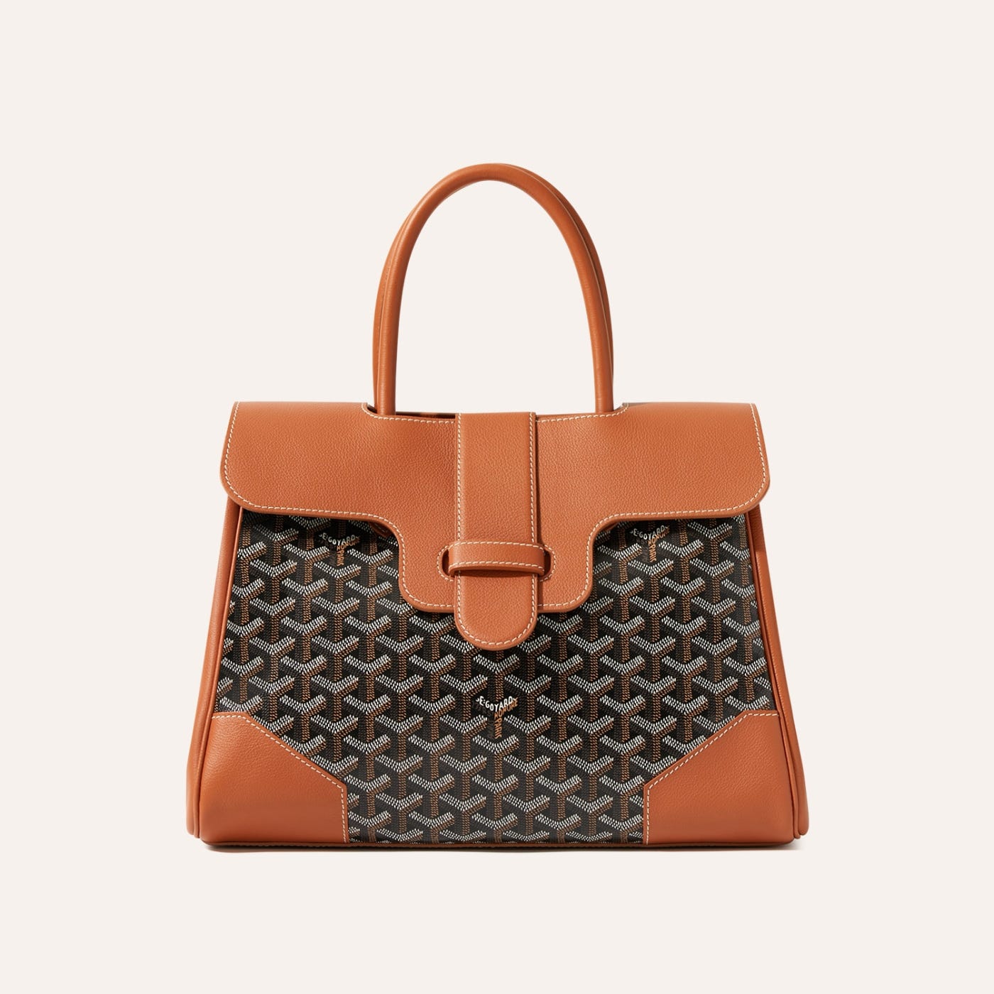 Goyard Saigon Tote Black & Brown Goyardine Canvas Palladium Hardware - Image 1